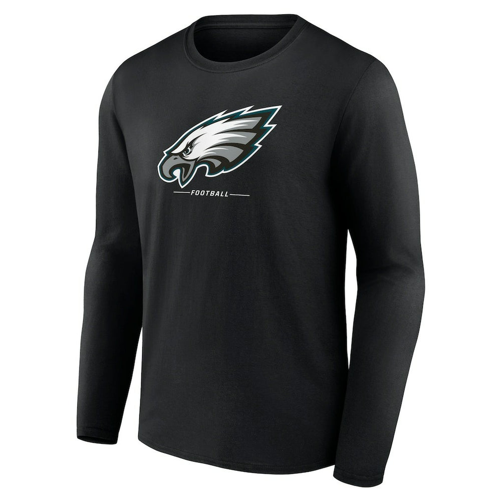 Philadelphia Eagles Logo Team Lockup Long Sleeve T-Shirt Black