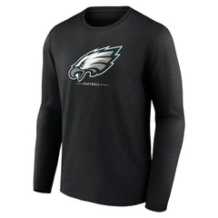 Philadelphia Eagles Logo Team Lockup Long Sleeve T-Shirt Black