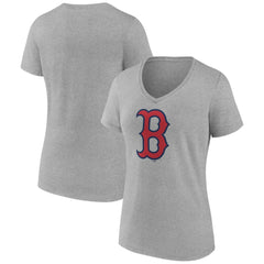 Boston Red Sox Women's Official Logo V-Neck T-Shirt - Gray T-shirts