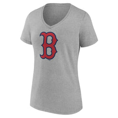 Boston Red Sox Women's Official Logo V-Neck T-Shirt - Gray T-shirts