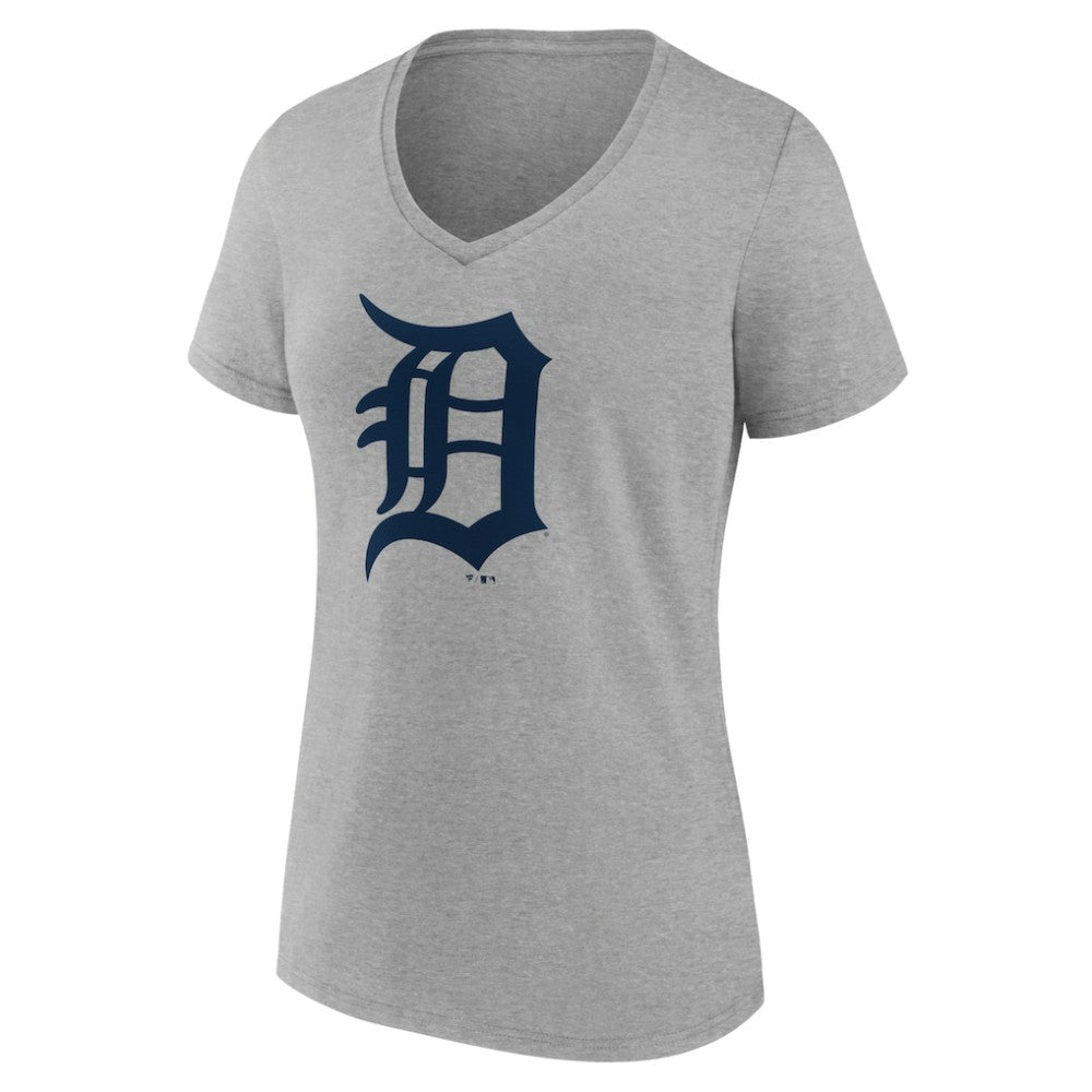 Detroit Tigers Women's Official Logo V-Neck T-Shirt - Gray T-shirts