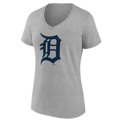 Detroit Tigers Women's Official Logo V-Neck T-Shirt - Gray T-shirts