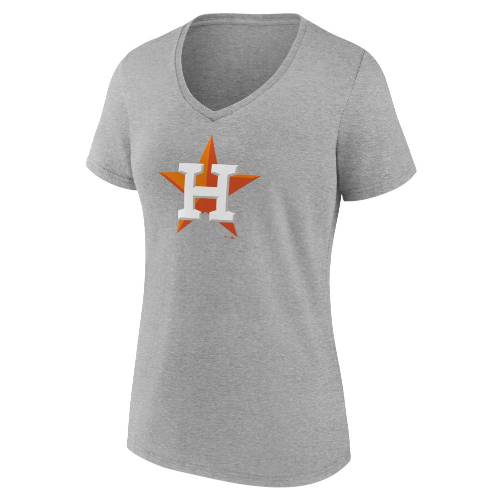 Houston Astros Women's Official Logo V-Neck T-Shirt - Gray T-shirts