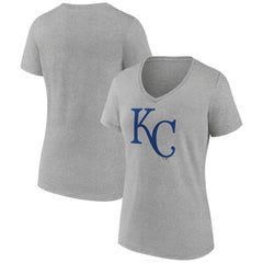 Kansas City Royals Women's Official Logo V-Neck T-Shirt - Gray T-shirts