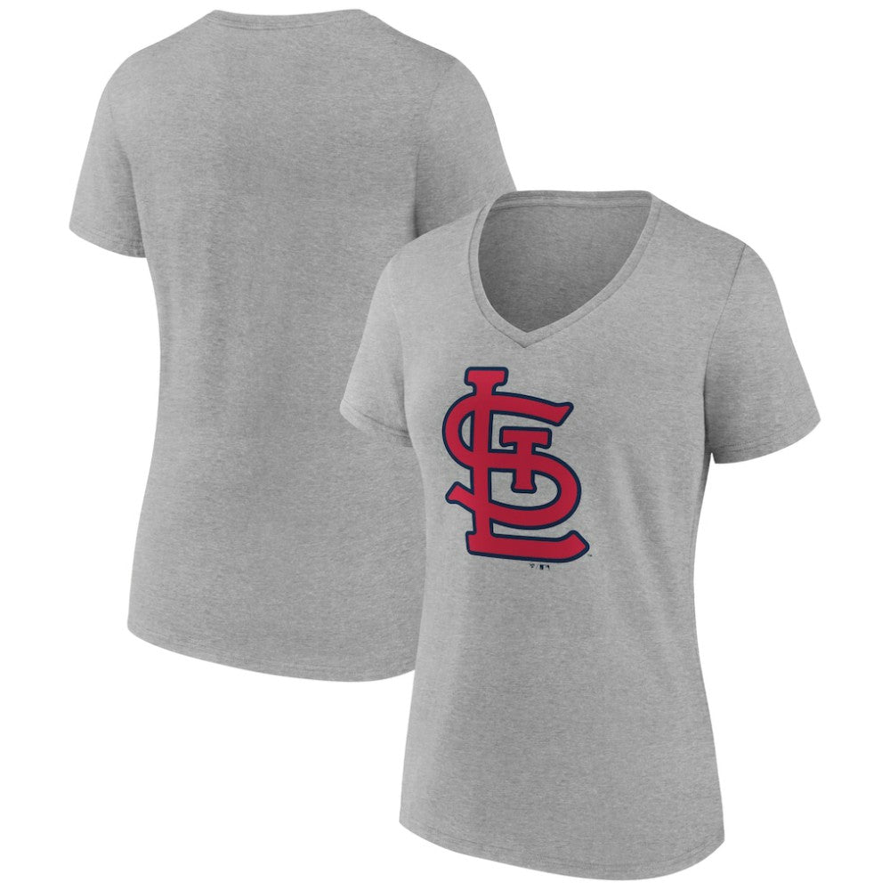 St. Louis Cardinals Women's Official Logo V-Neck T-Shirt - Gray T-shirts