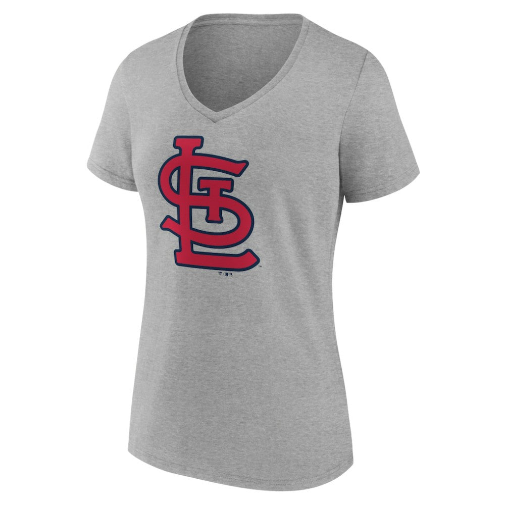 St. Louis Cardinals Women's Official Logo V-Neck T-Shirt - Gray T-shirts