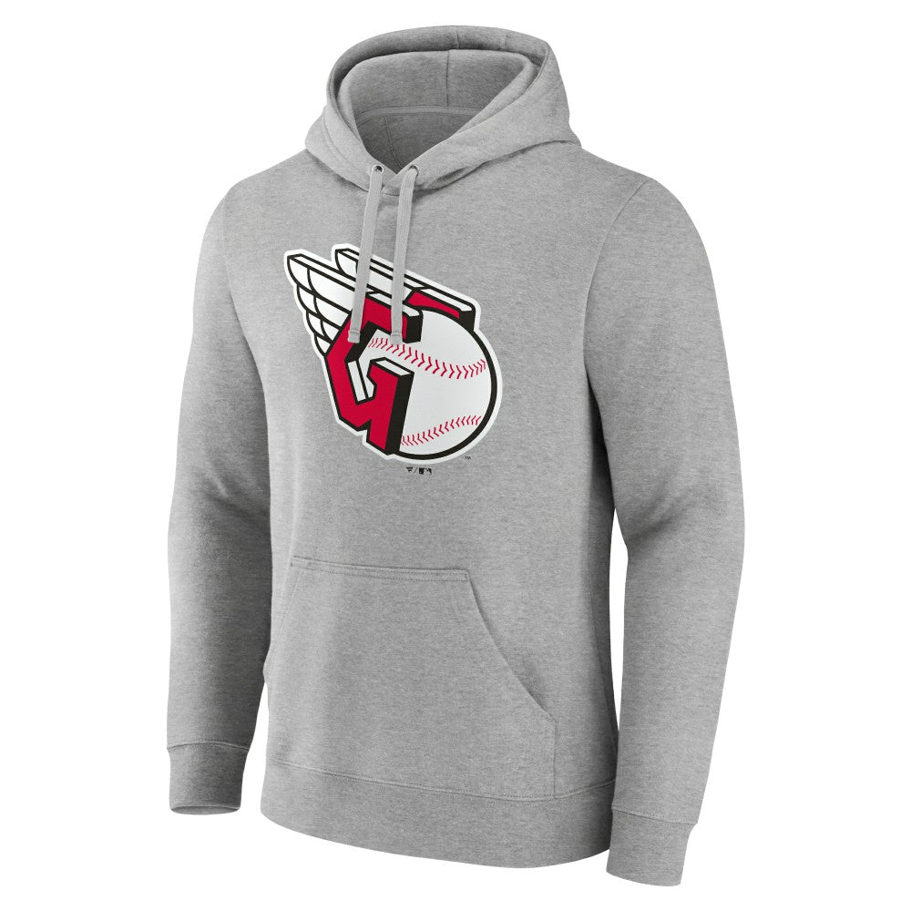 Cleveland Guardians Official Team Logo Pullover Hoodie - Gray Hoodies