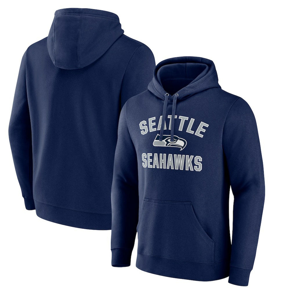 Seattle Seahawks Victory Arch Fitted Pullover Hoodie College Navy