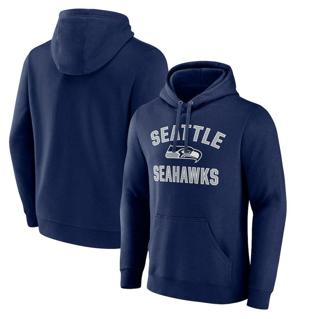 Seattle Seahawks Victory Arch Fitted Pullover Hoodie College Navy