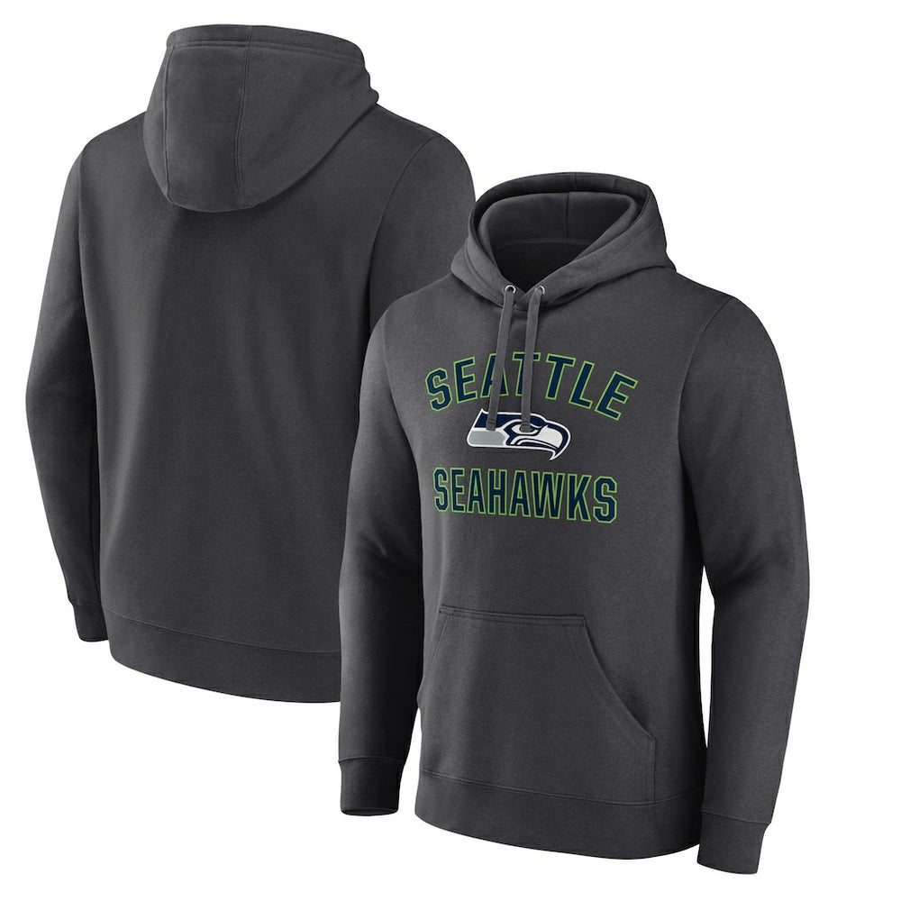Seattle Seahawks Victory Arch Fitted Pullover Hoodie Charcoal