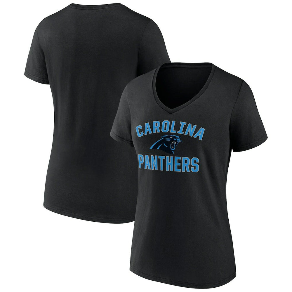 Carolina Panthers Women's Victory Arch Team V-Neck T-Shirt Black