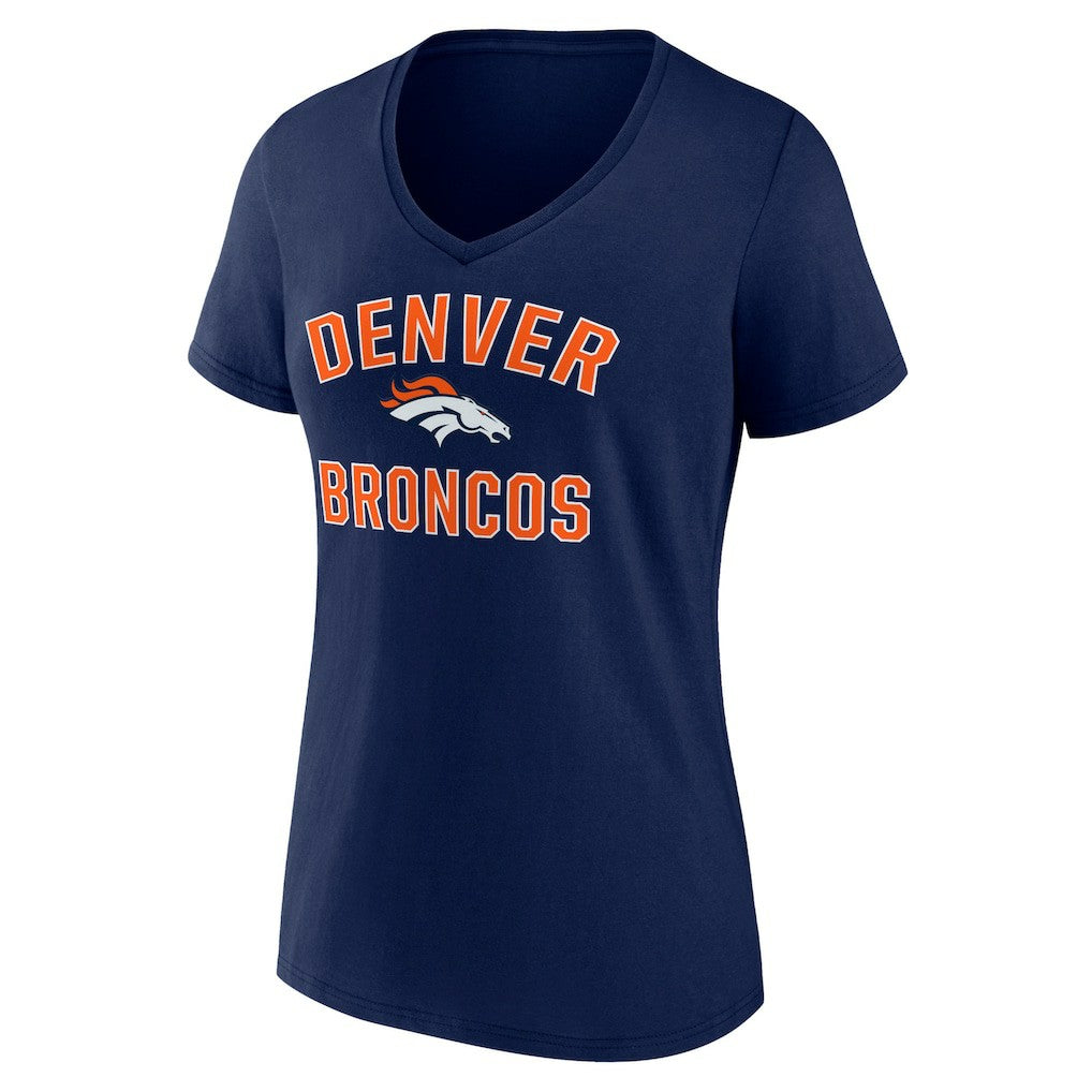 Denver Broncos Women's Victory Arch Team V-Neck T-Shirt Navy