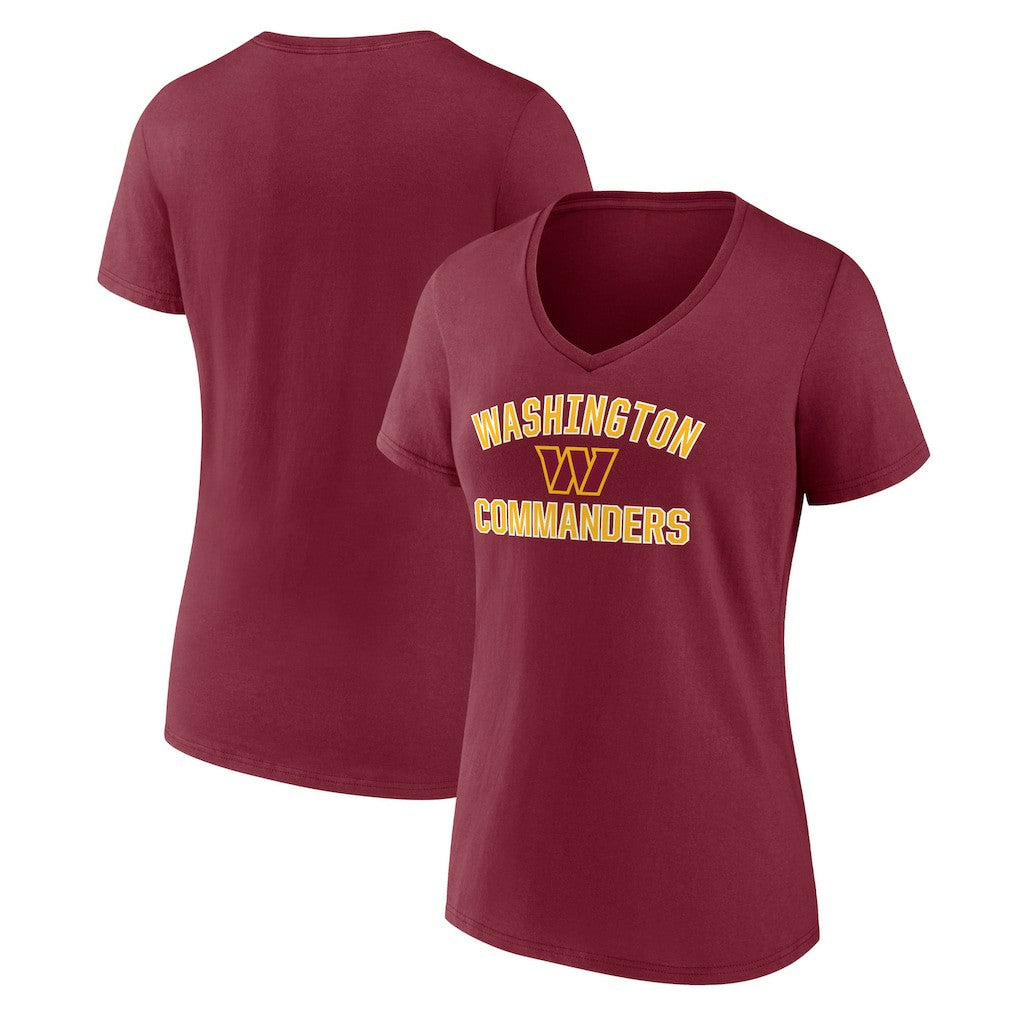 Washington Commanders Women's Victory Arch Team V-Neck T-Shirt Burgundy