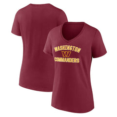 Washington Commanders Women's Victory Arch Team V-Neck T-Shirt Burgundy