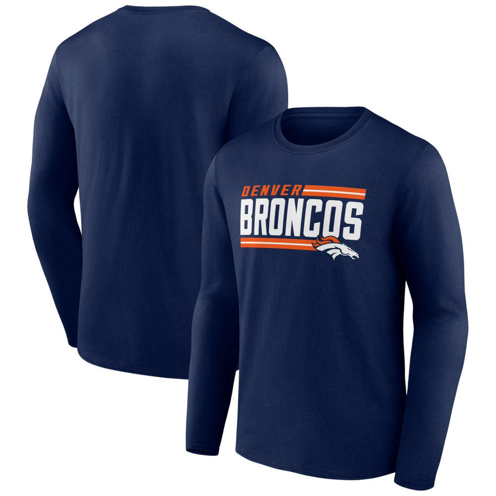 Denver Broncos On Side Stripe Team Long Sleeve T-Shirt Navy