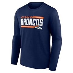 Denver Broncos On Side Stripe Team Long Sleeve T-Shirt Navy