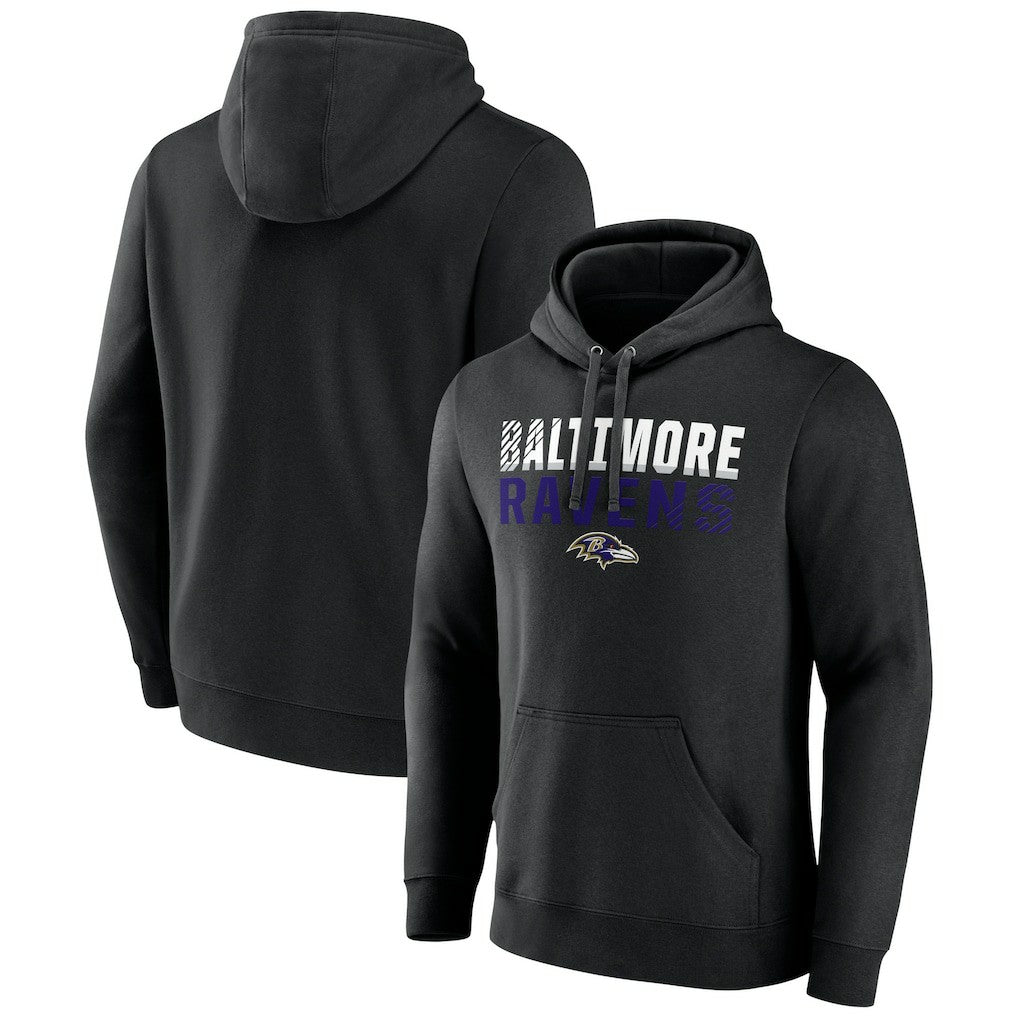 Baltimore Ravens Team Fade Out Fitted Pullover Hoodie Black