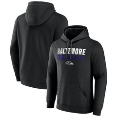 Baltimore Ravens Team Fade Out Fitted Pullover Hoodie Black
