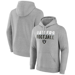 Las Vegas Raiders Team Fade Out Fitted Pullover Hoodie Heather Gray