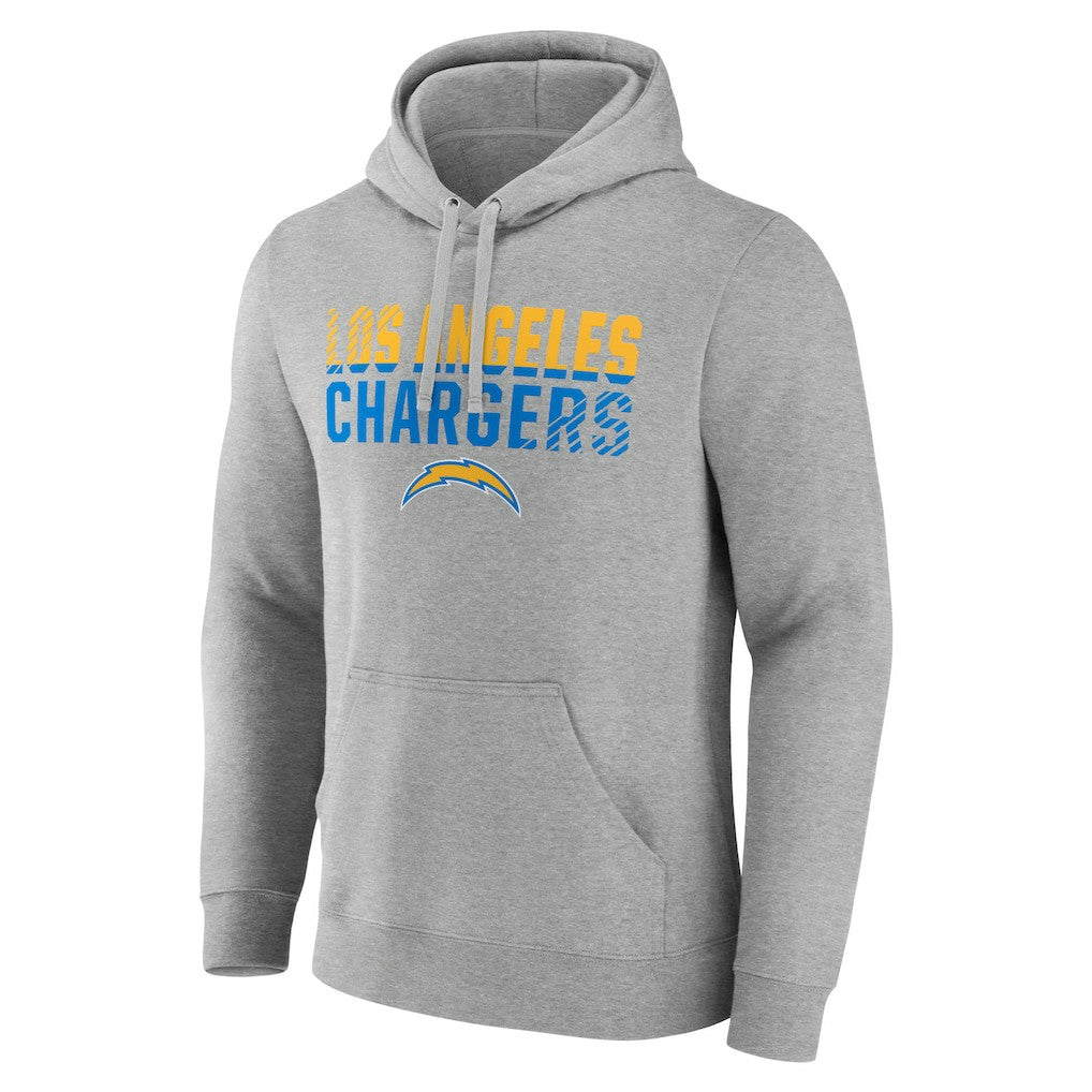 Los Angeles Chargers Team Fade Out Fitted Pullover Hoodie Heather Gray