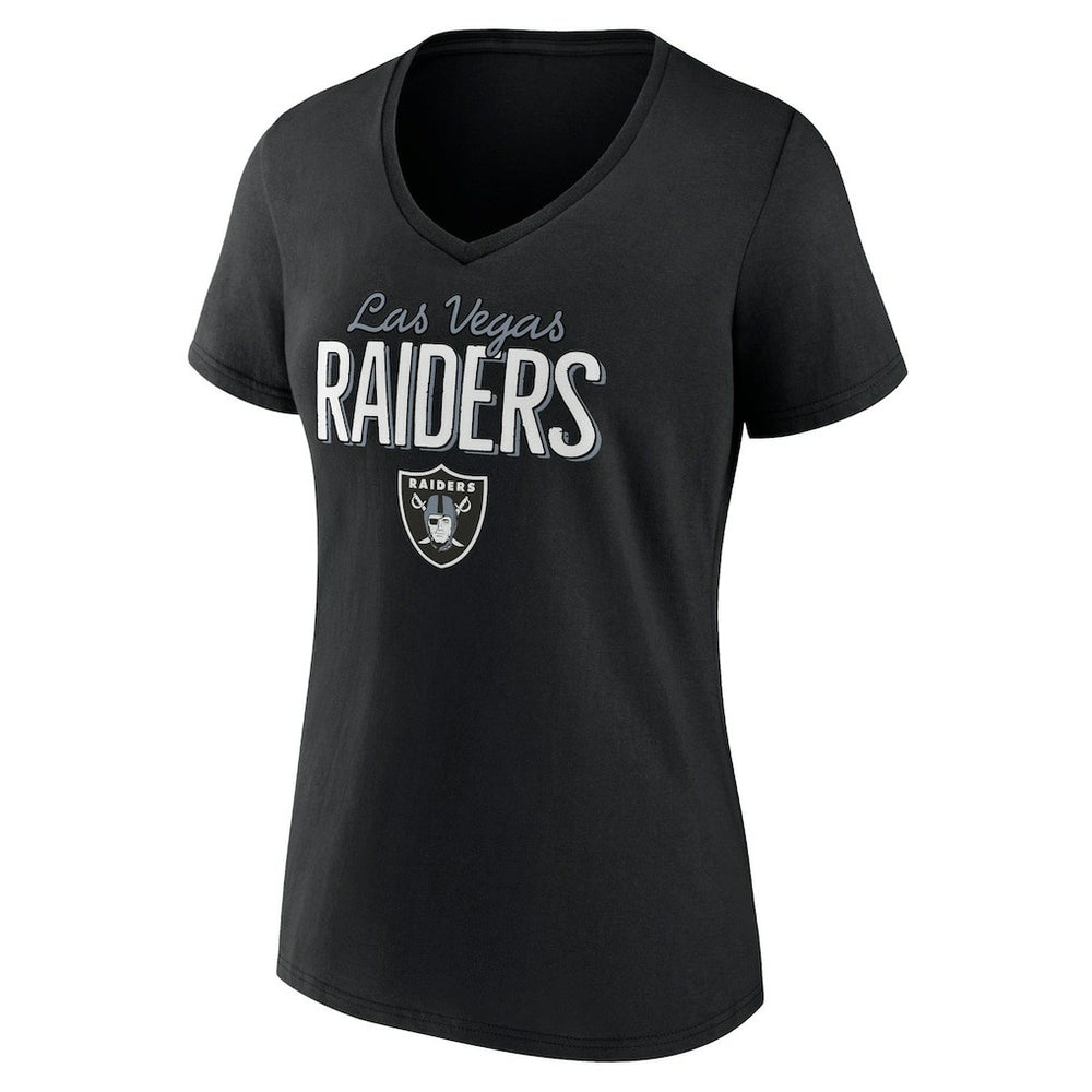Las Vegas Raiders Women's Nostalgia V-Neck T-Shirt Black