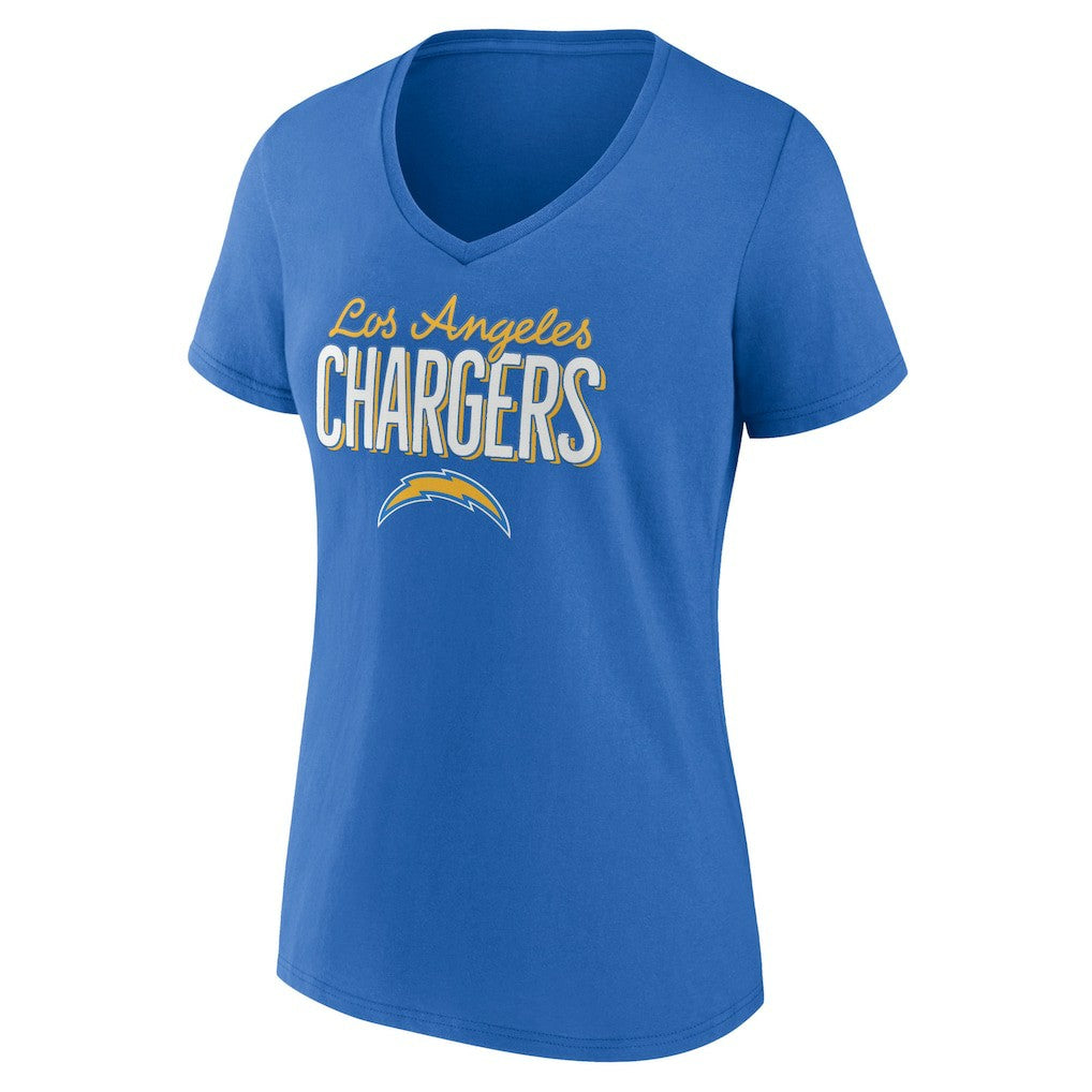 Los Angeles Chargers Women's Nostalgia V-Neck T-Shirt Powder Blue