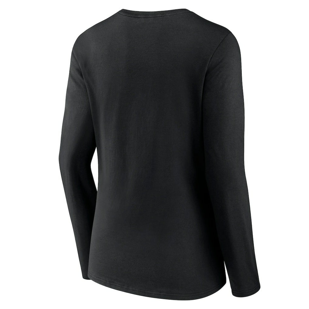 Carolina Panthers Women's Freehand Team Long Sleeve V-Neck T-Shirt Black