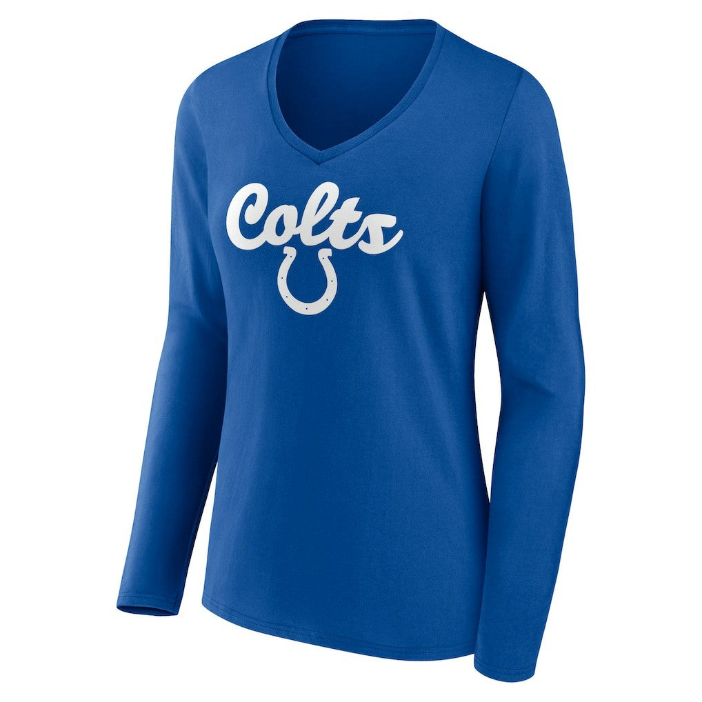 Indianapolis Colts Women's Freehand Team Long Sleeve V-Neck T-Shirt Royal