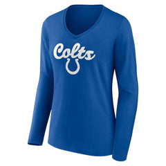 Indianapolis Colts Women's Freehand Team Long Sleeve V-Neck T-Shirt Royal
