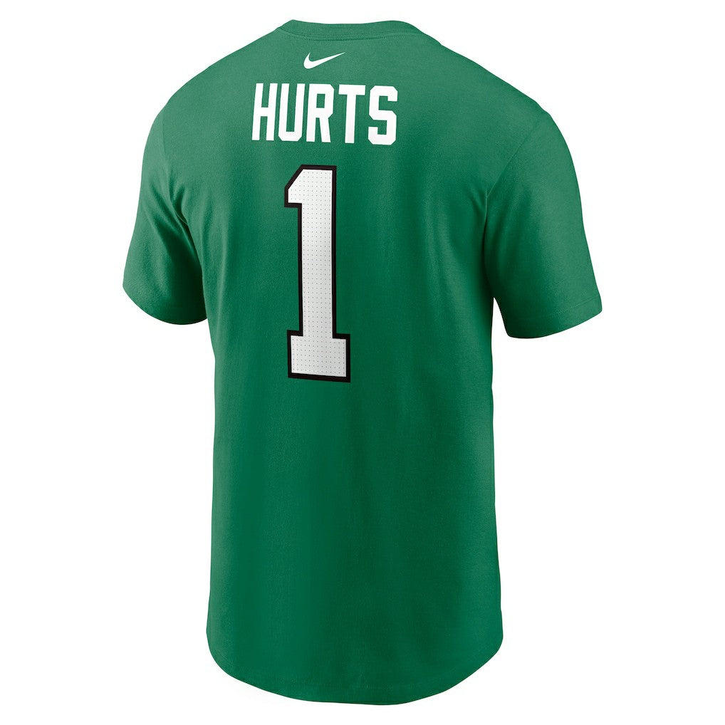Jalen Hurts Philadelphia Eagles Alternate Player Name & Number T-Shirt Kelly Green