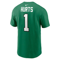 Jalen Hurts Philadelphia Eagles Alternate Player Name & Number T-Shirt Kelly Green
