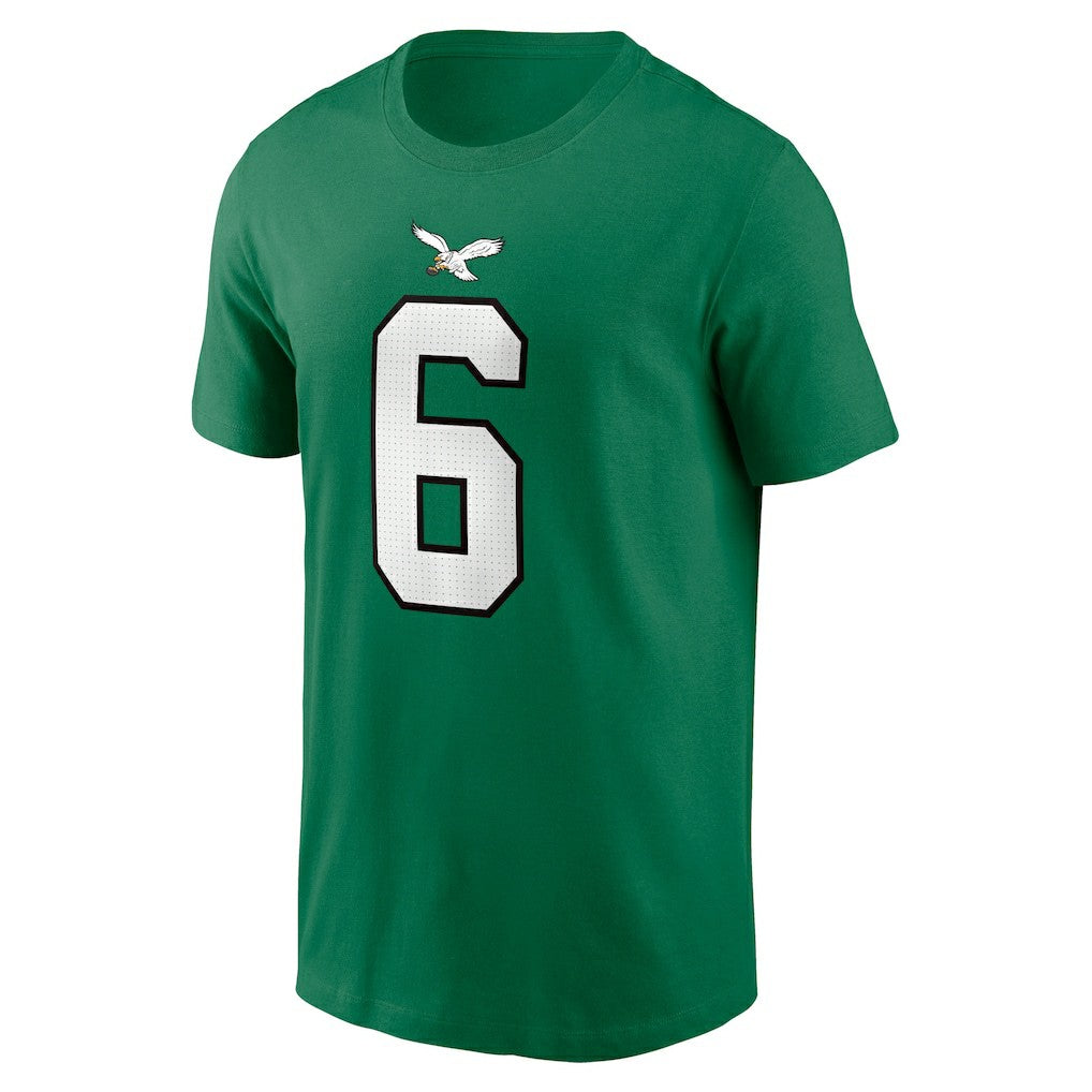 DeVonta Smith Philadelphia Eagles Alternate Player Name & Number T-Shirt Kelly Green