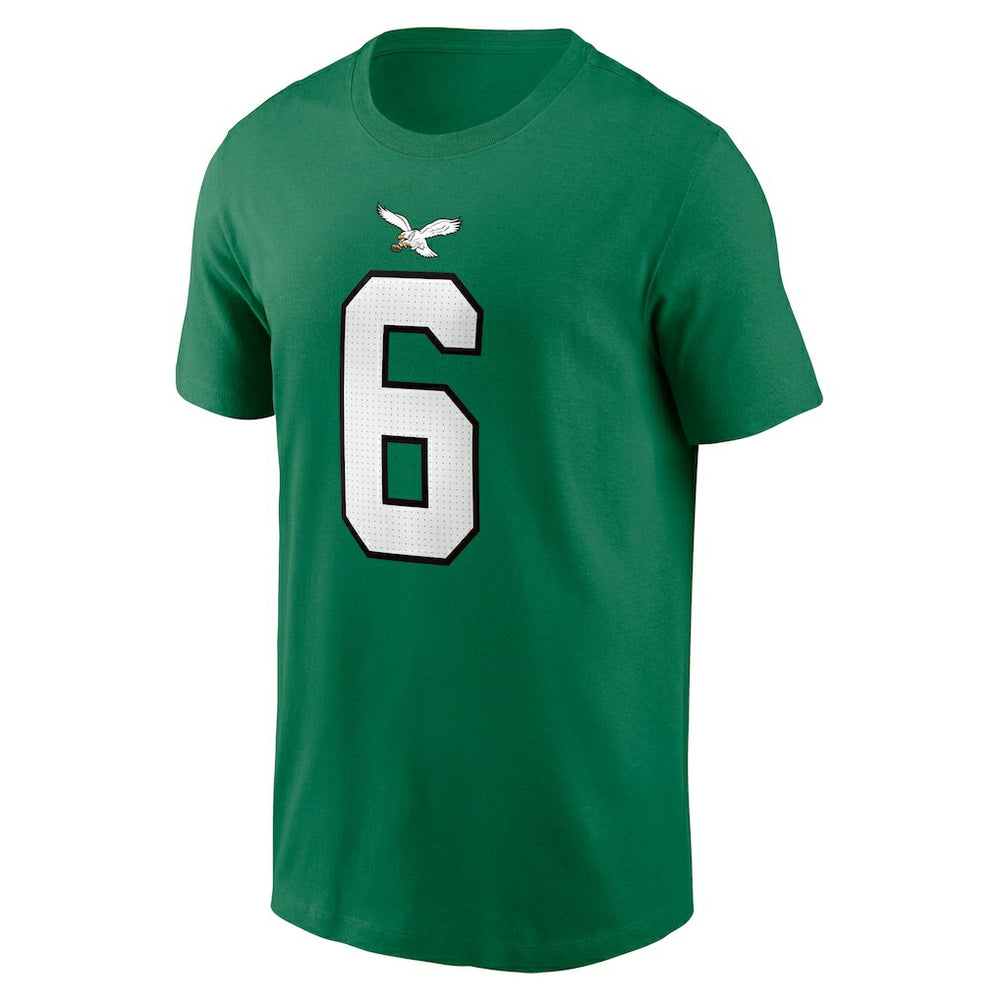 DeVonta Smith Philadelphia Eagles Alternate Player Name & Number T-Shirt Kelly Green