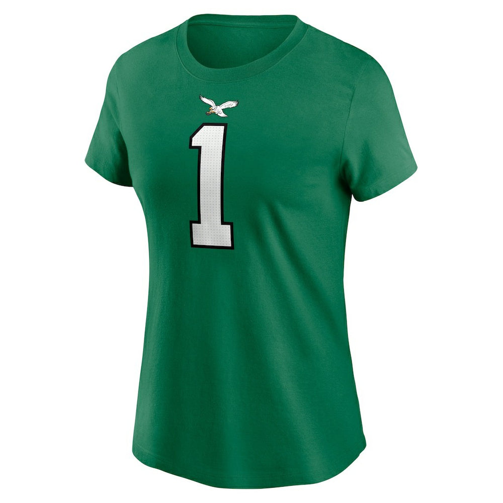 Jalen Hurts Philadelphia Eagles Women's Player Name & Number T-Shirt Kelly Green