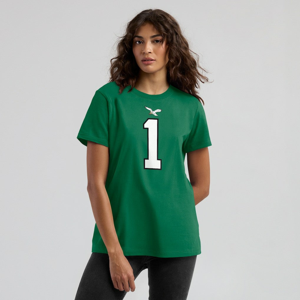 Jalen Hurts Philadelphia Eagles Women's Player Name & Number T-Shirt Kelly Green