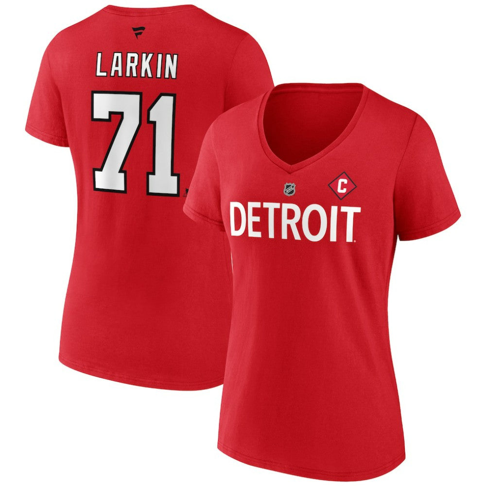 NHL Dylan Larkin Detroit Red Wings Fanatics Women's Special Edition 2.0 Name & Number V-Neck T-Shirt - Red