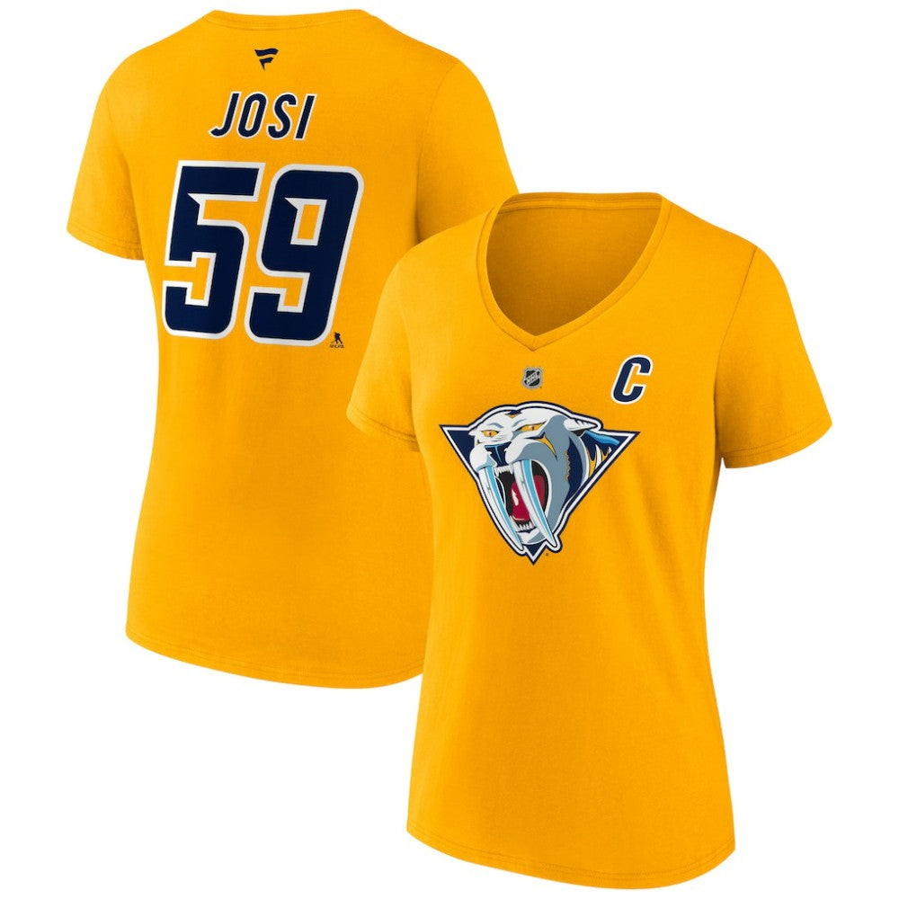 NHL Roman Josi Nashville Predators Fanatics Women's Special Edition 2.0 Name & Number V-Neck T-Shirt - Yellow