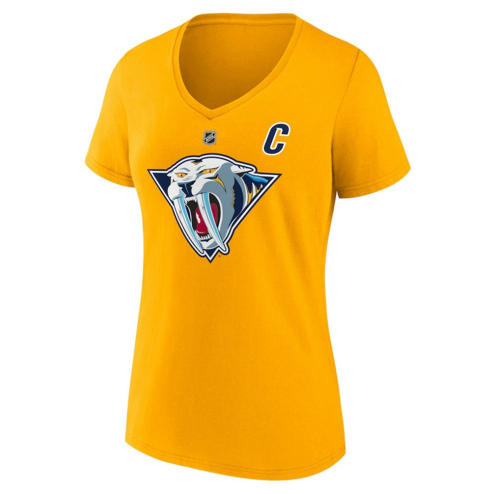 NHL Roman Josi Nashville Predators Fanatics Women's Special Edition 2.0 Name & Number V-Neck T-Shirt - Yellow
