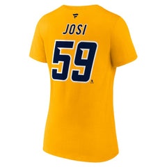 NHL Roman Josi Nashville Predators Fanatics Women's Special Edition 2.0 Name & Number V-Neck T-Shirt - Yellow
