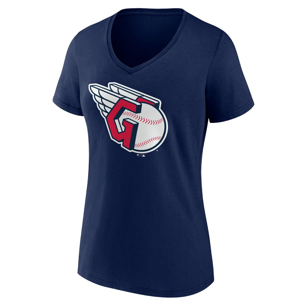 Cleveland Guardians Women's Official Logo V-Neck T-Shirt - Navy T-shirts