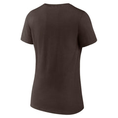 San Diego Padres Women's Official Logo V-Neck T-Shirt - Brown T-shirts