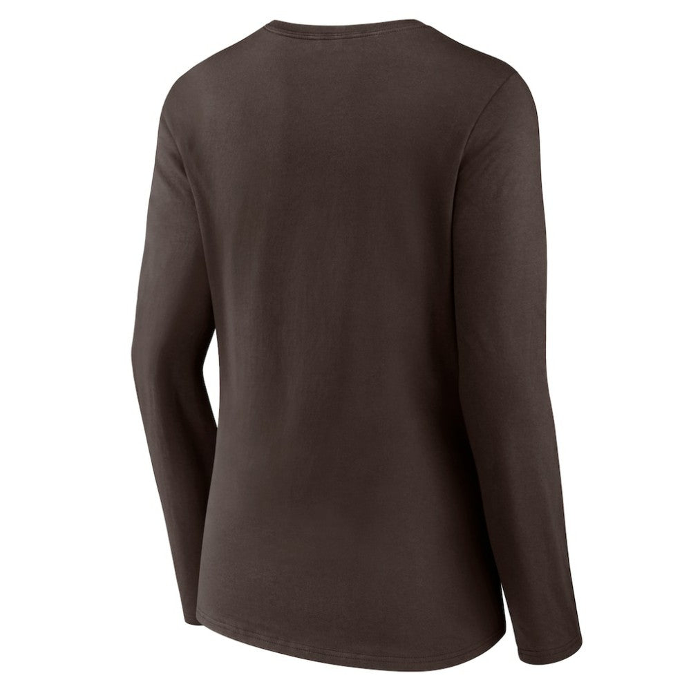 San Diego Padres Women's Team Logo Long Sleeve V-Neck T-Shirt - Brown T-shirts