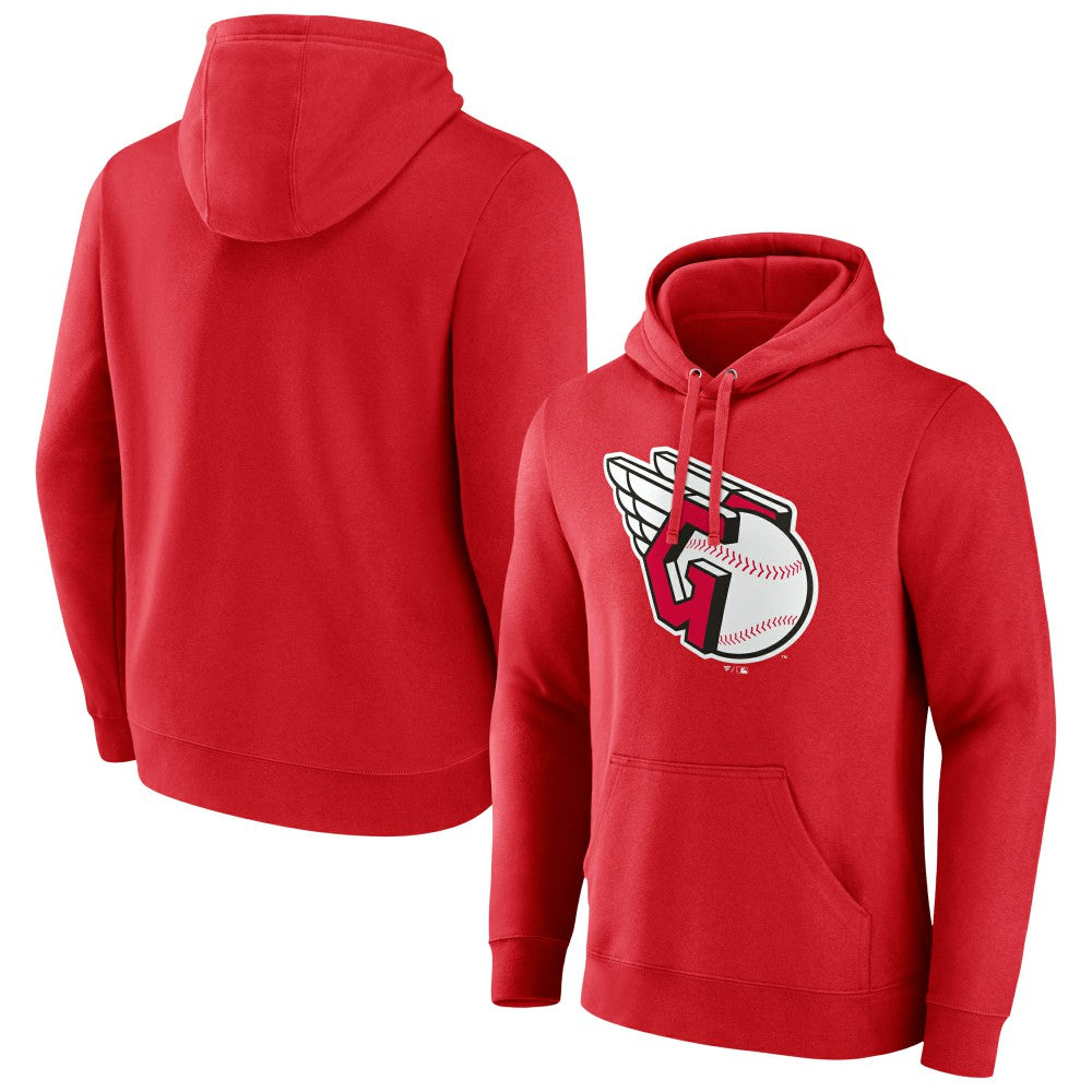 Cleveland Guardians Official Logo Pullover Hoodie - Red Hoodies
