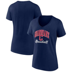 Cleveland Guardians Women's Victory Script Team V-Neck T-Shirt - Navy T-shirts