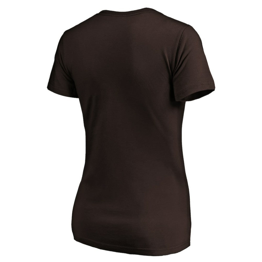 San Diego Padres Women's Victory Script Team V-Neck T-Shirt - Brown T-shirts