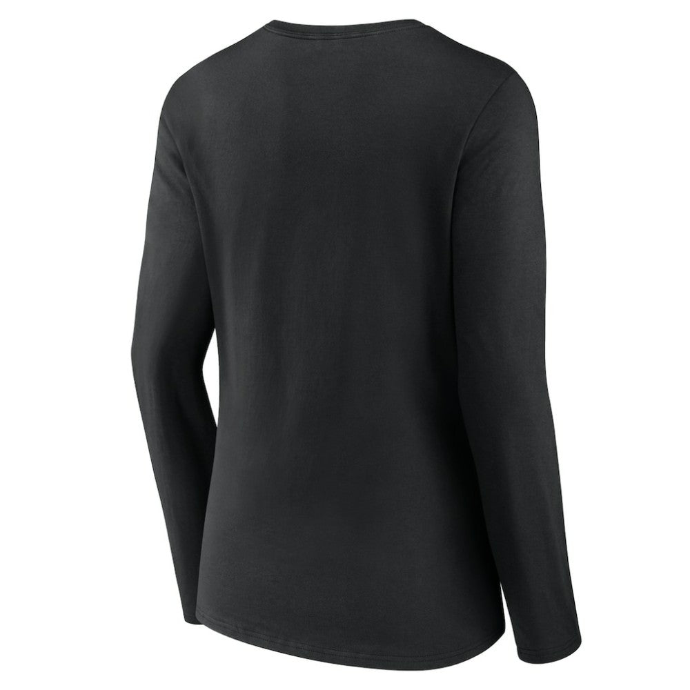 Baltimore Orioles Women's Victory Script Long Sleeve V-Neck T-Shirt - Black T-shirts