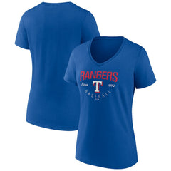 Texas Rangers Women's Live For It Team V-Neck T-Shirt - Royal T-shirts