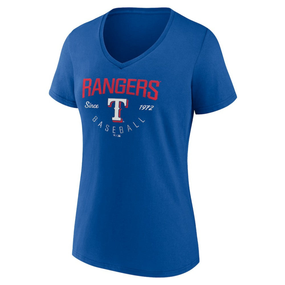 Texas Rangers Women's Live For It Team V-Neck T-Shirt - Royal T-shirts