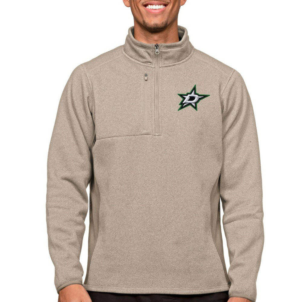 NHL Dallas Stars Antigua Course Quarter-Zip Pullover Top - Oatmeal