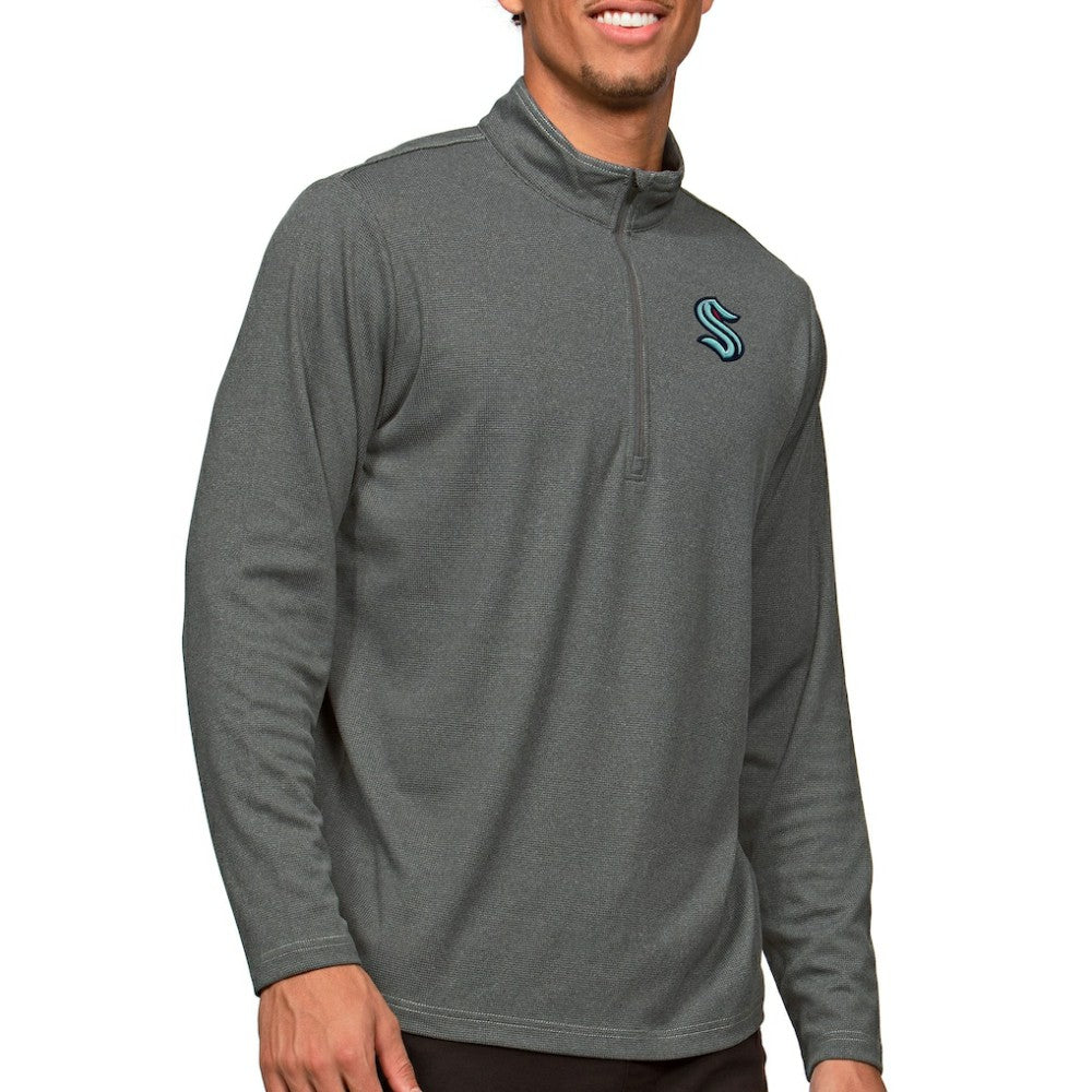 NHL Seattle Kraken Antigua Epic Quarter-Zip Pullover Top - Heather Charcoal